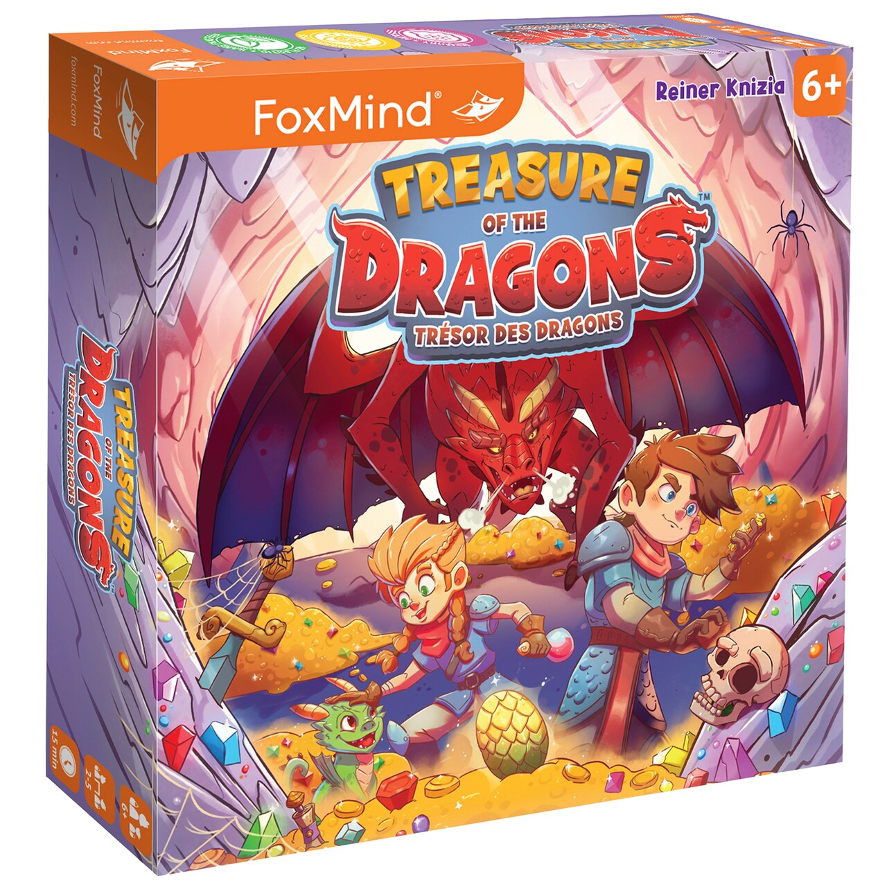 FoxMind Games: Treasure of the Dragons - Tile Flipping Memory Game, Match Tiles & Collect Treasure, Fantasy Theme, Family & Kids Ages 6+, 2-5 Players